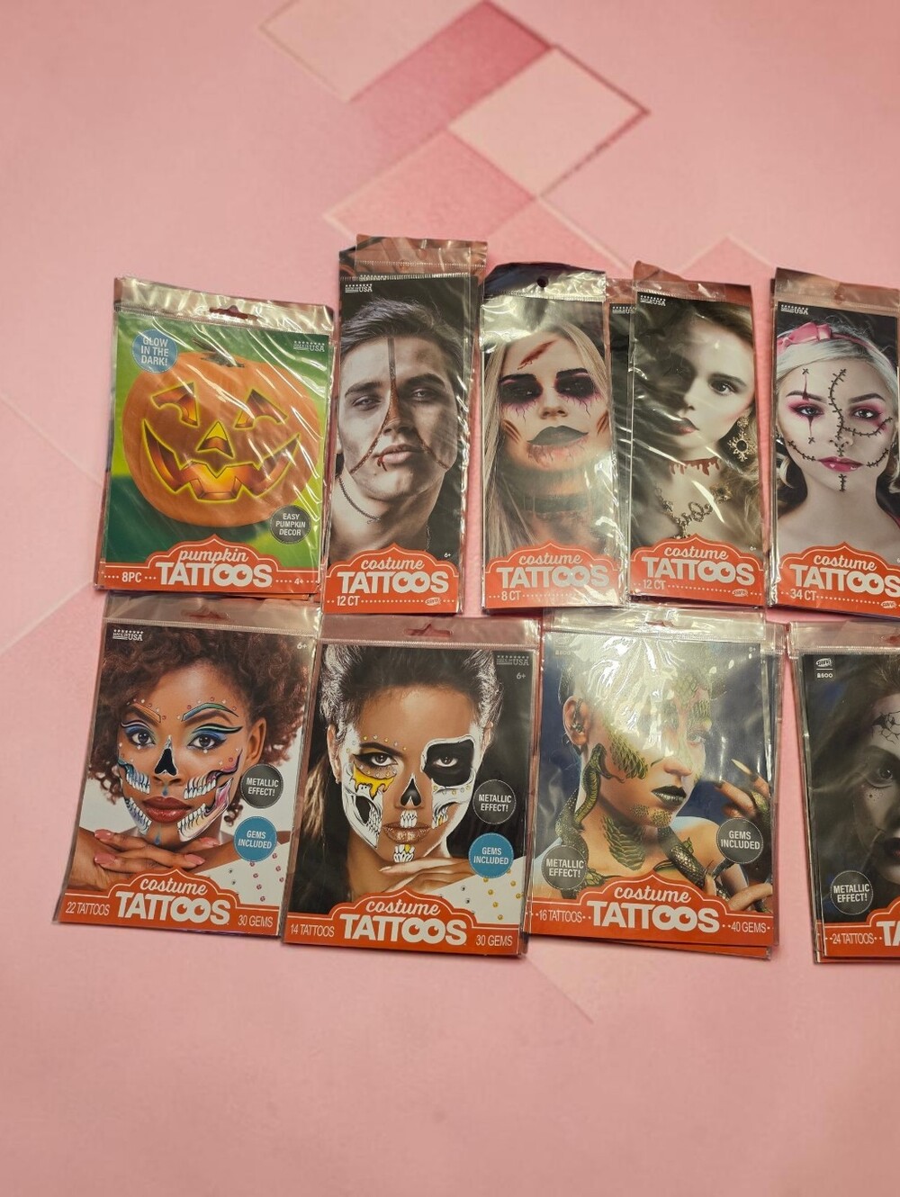 Costume Face Tattoos With Gems